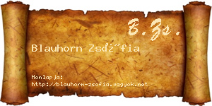 Blauhorn Zsófia névjegykártya
